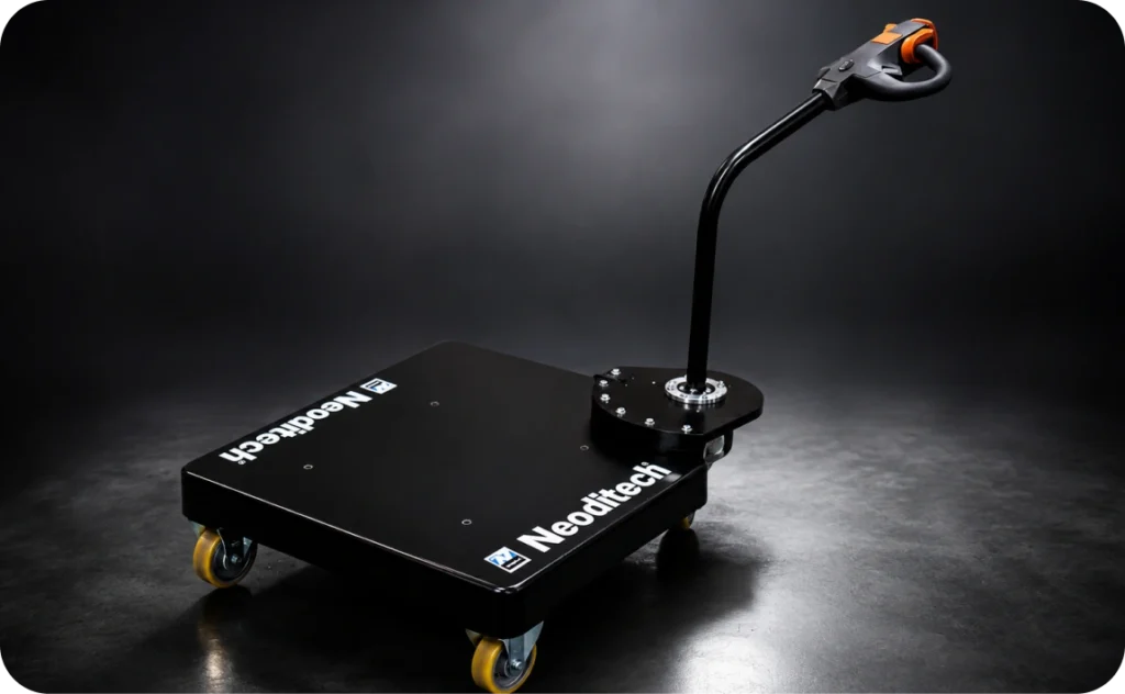 SCARA Manipulator Hebehilfe Neoditech – mobiler Sockel mit elektrischem Antriebsrad für autonome Verfahrbarkeit zwischen Arbeitsstationen